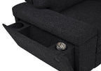 Demko Sleeper Sectional Sofa with Speaker and Storage Chaise Black