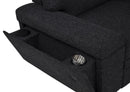 Demko Sleeper Sectional Sofa with Speaker and Storage Chaise Black