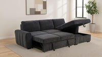 Pastrana Upholstered Sleeper Sectional Sofa RAF Chaise Grey