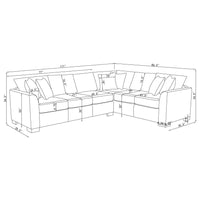 Ashford Chenille Upholstered Sleeper Sectional Sofa Greige