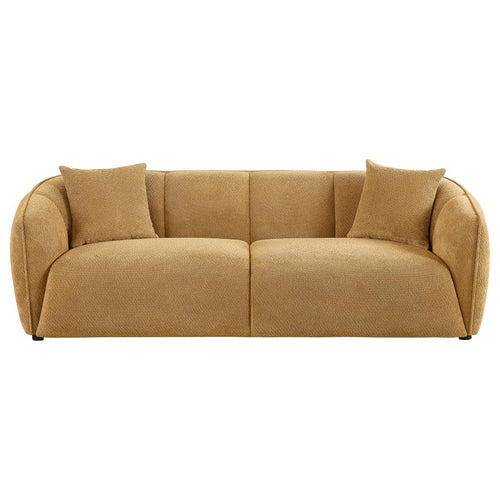Home & Sleep Outlet - Aleisha Chenille Upholstered Sofa Mustard Yellow