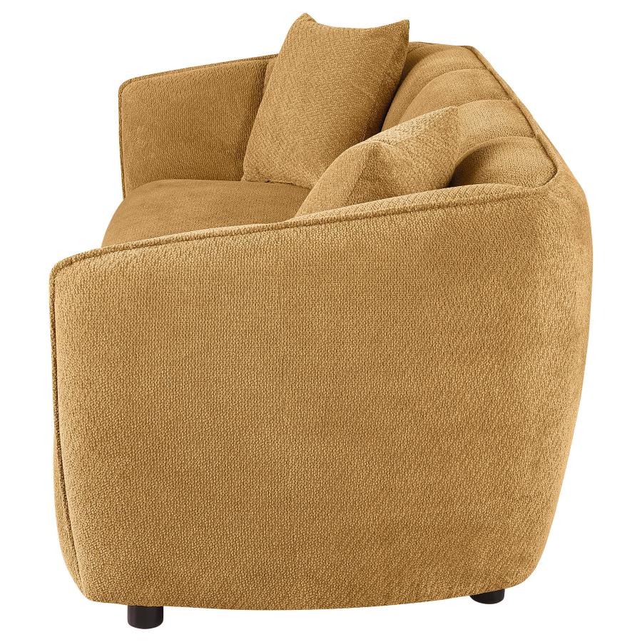 Home & Sleep Outlet - Aleisha Chenille Upholstered Sofa Mustard Yellow