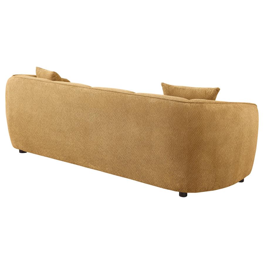 Home & Sleep Outlet - Aleisha Chenille Upholstered Sofa Mustard Yellow