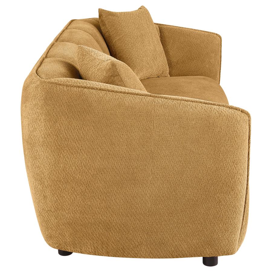 Home & Sleep Outlet - Aleisha Chenille Upholstered Sofa Mustard Yellow