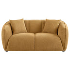 Home & Sleep Outlet - Aleisha Chenille Upholstered Loveseat Mustard Yellow