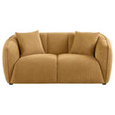 Aleisha Fabric Upholstered Loveseat Mustard Yellow