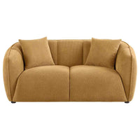 Aleisha Fabric Upholstered Loveseat Mustard Yellow
