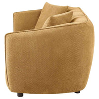 Aleisha Fabric Upholstered Loveseat Mustard Yellow