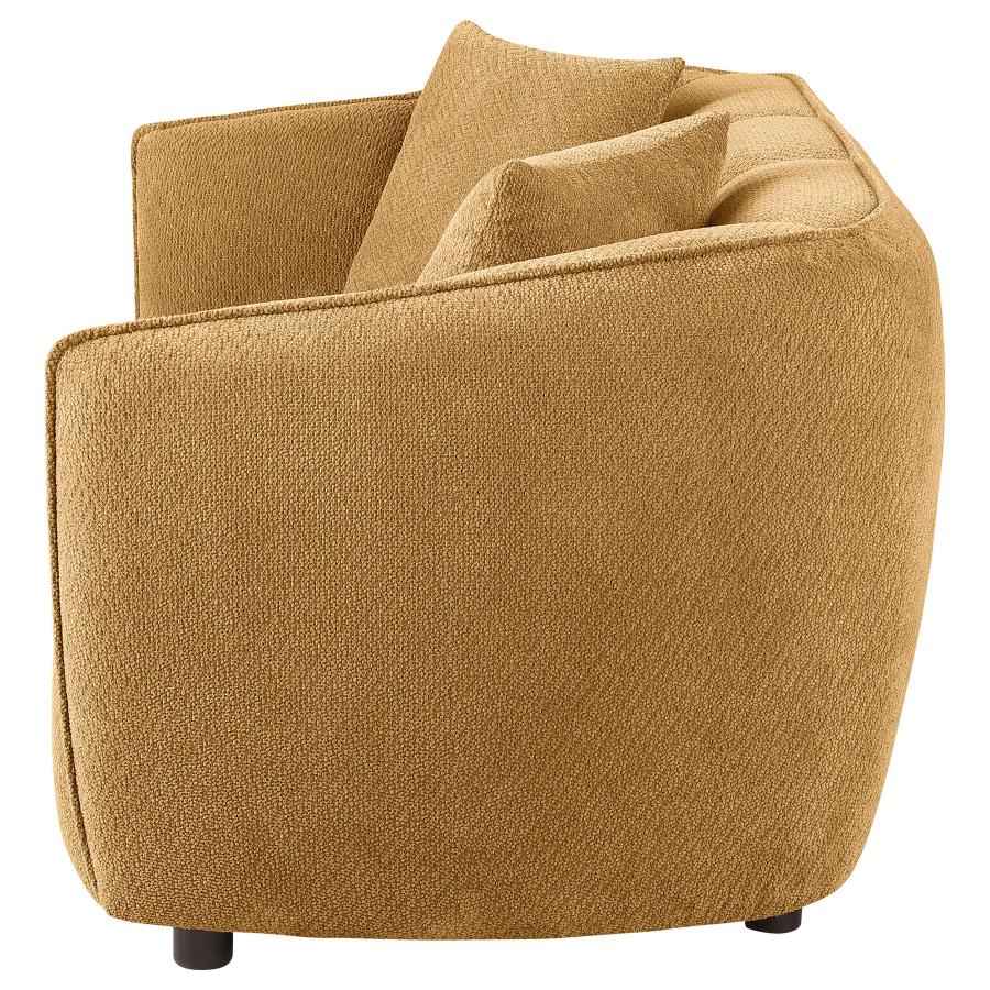 Aleisha Fabric Upholstered Loveseat Mustard Yellow