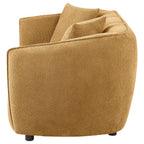 Home & Sleep Outlet - Aleisha Chenille Upholstered Loveseat Mustard Yellow