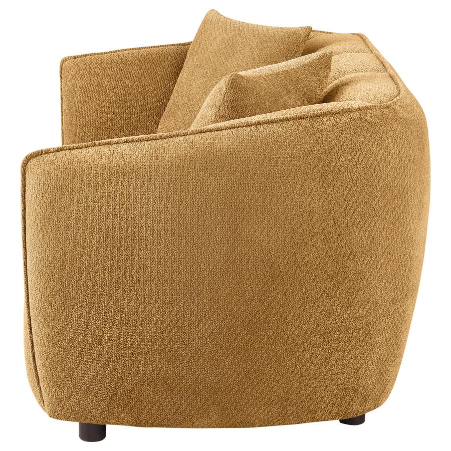 Home & Sleep Outlet - Aleisha Chenille Upholstered Loveseat Mustard Yellow