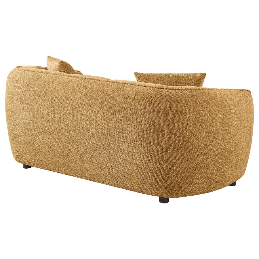 Home & Sleep Outlet - Aleisha Chenille Upholstered Loveseat Mustard Yellow