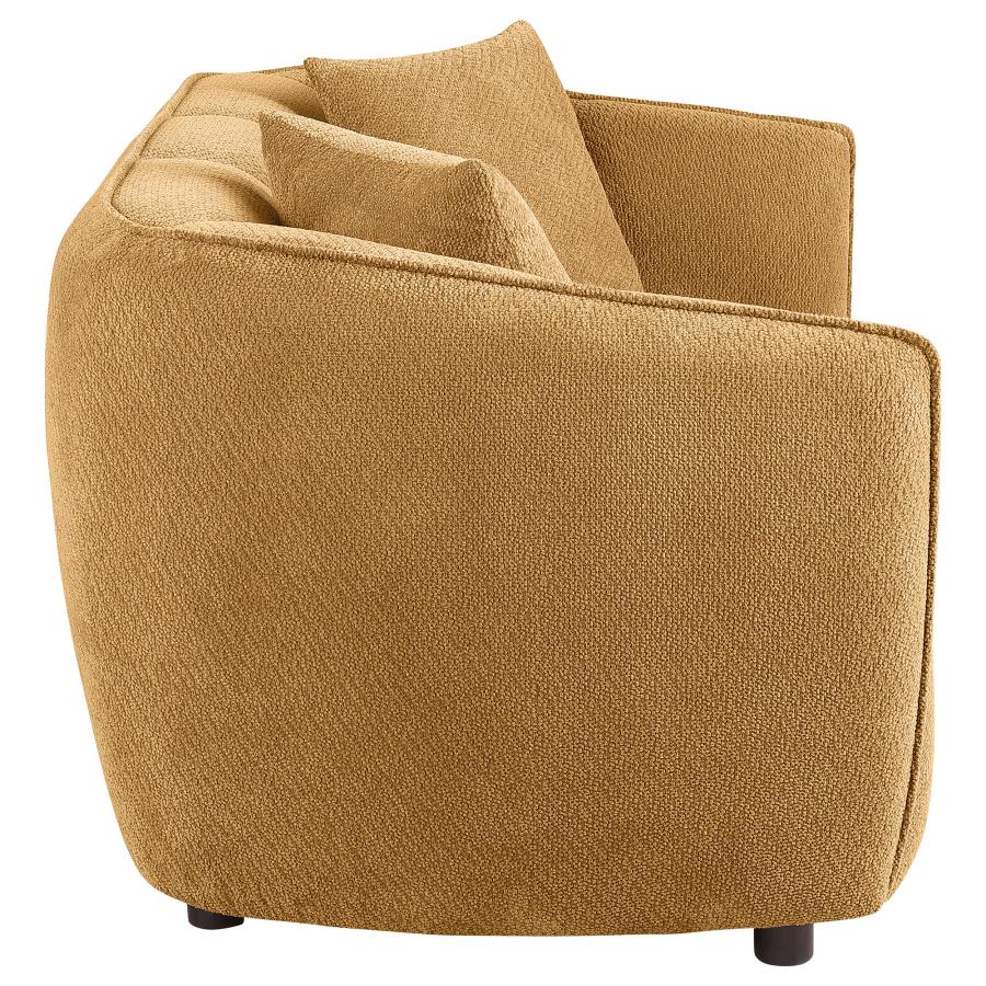 Home & Sleep Outlet - Aleisha Chenille Upholstered Loveseat Mustard Yellow