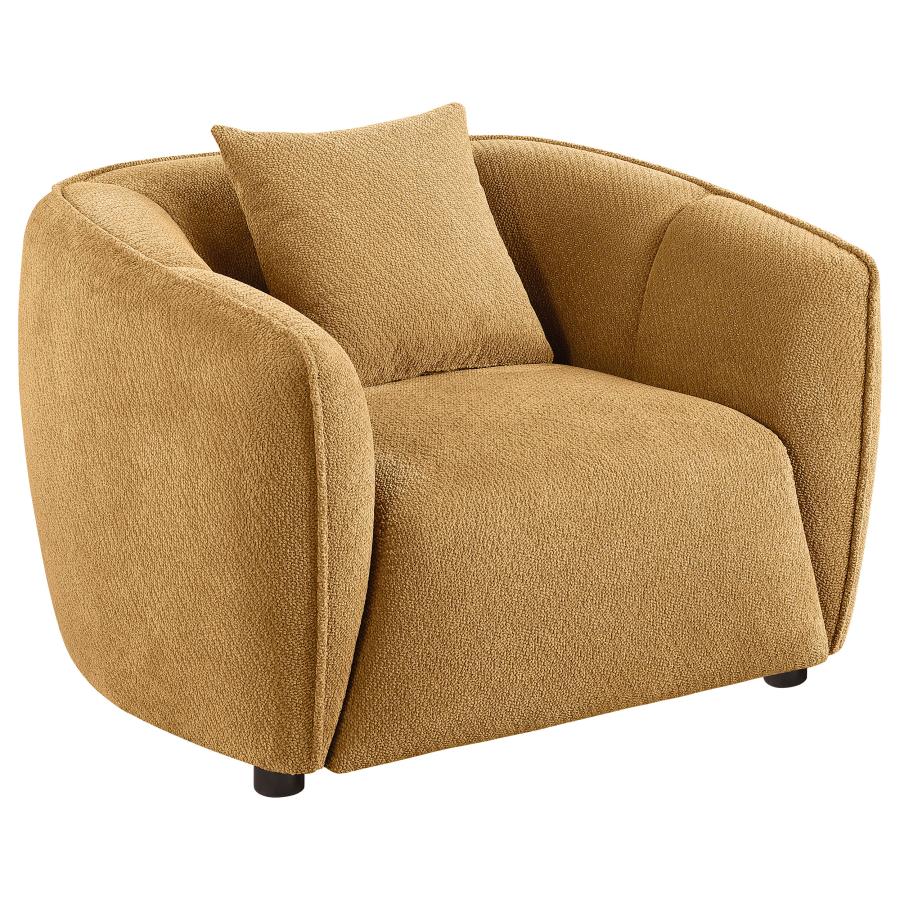 Home & Sleep Outlet - Aleisha Chenille Upholstered Accent Chair Mustard Yellow