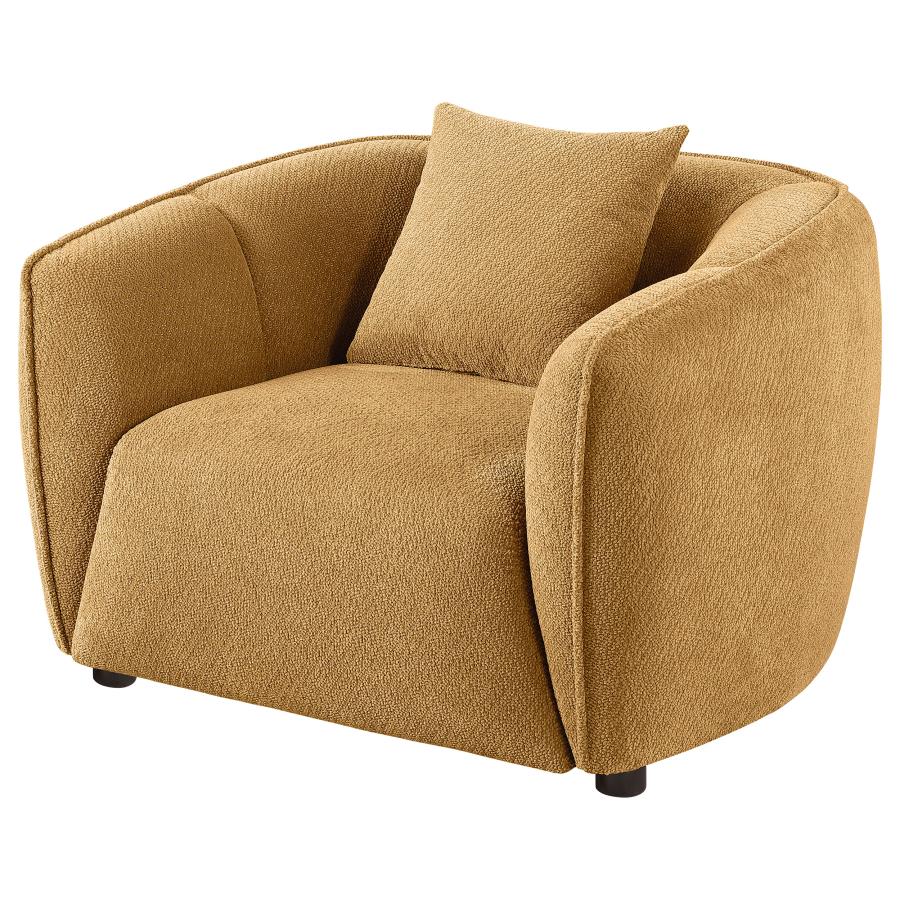 Home & Sleep Outlet - Aleisha Chenille Upholstered Accent Chair Mustard Yellow