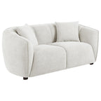 Home & Sleep Outlet - Aleisha Chenille Upholstered Loveseat Ivory