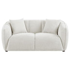 Home & Sleep Outlet - Aleisha Chenille Upholstered Loveseat Ivory