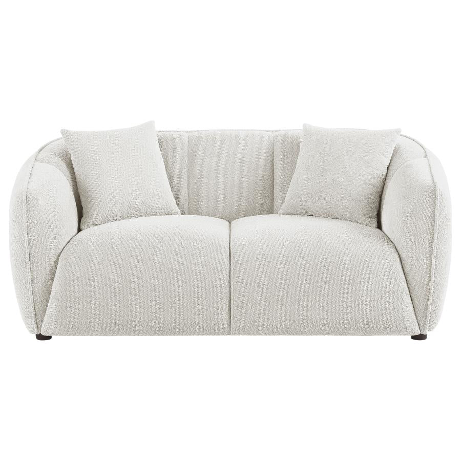Home & Sleep Outlet - Aleisha Chenille Upholstered Loveseat Ivory