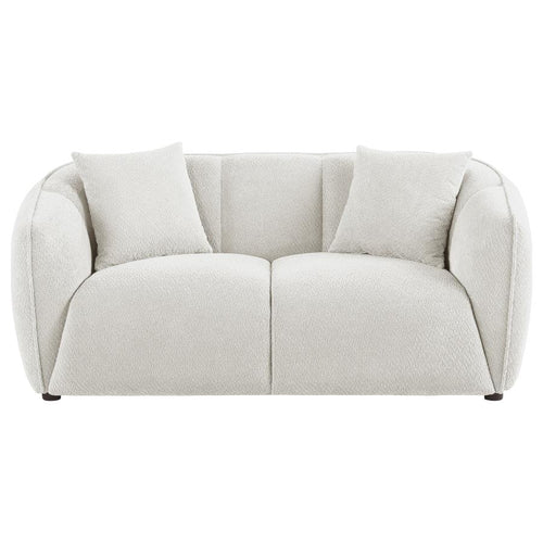 Home & Sleep Outlet - Aleisha Chenille Upholstered Loveseat Ivory