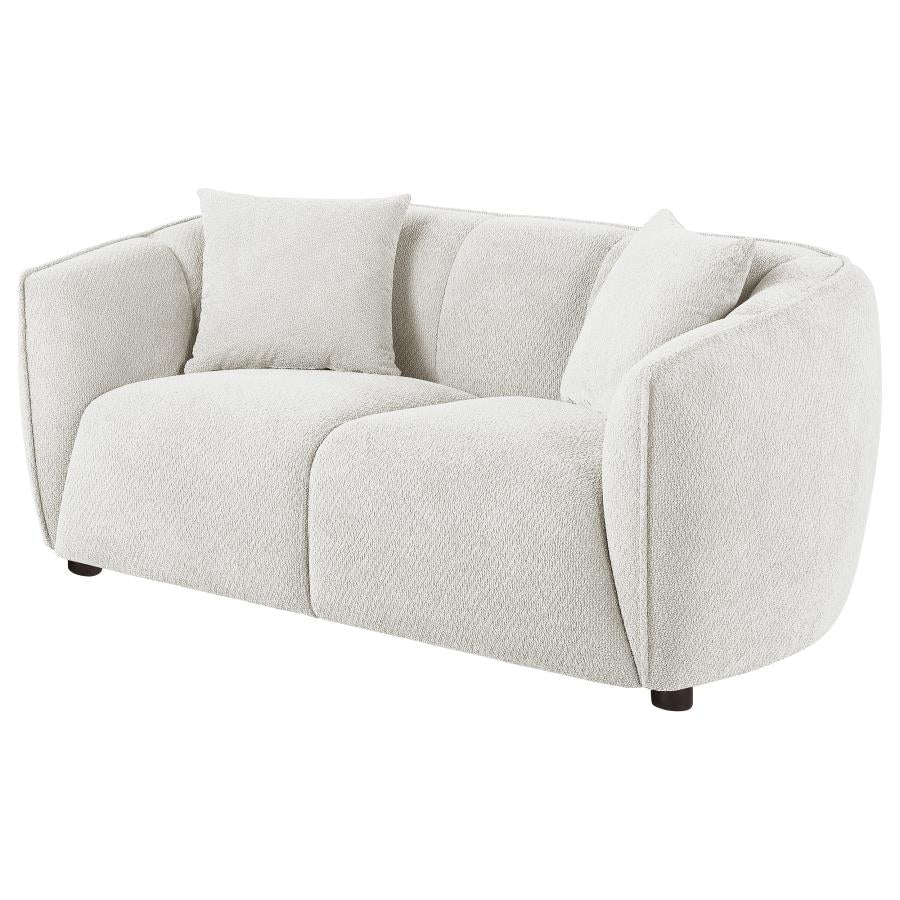 Home & Sleep Outlet - Aleisha Chenille Upholstered Loveseat Ivory