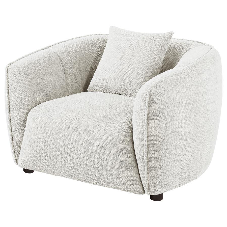 Home & Sleep Outlet - Aleisha Chenille Upholstered Accent Chair Ivory