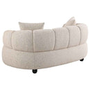 Whitney 2-Piece Contemporary Channel Tufted Woven Fabric Sofa Set Pebble