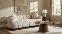 Whitney Contemporary Channel Tufted Woven Fabric Upholstered Sofa