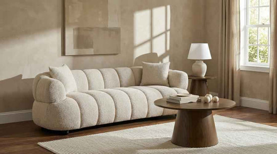 Whitney Contemporary Channel Tufted Woven Fabric Upholstered Sofa
