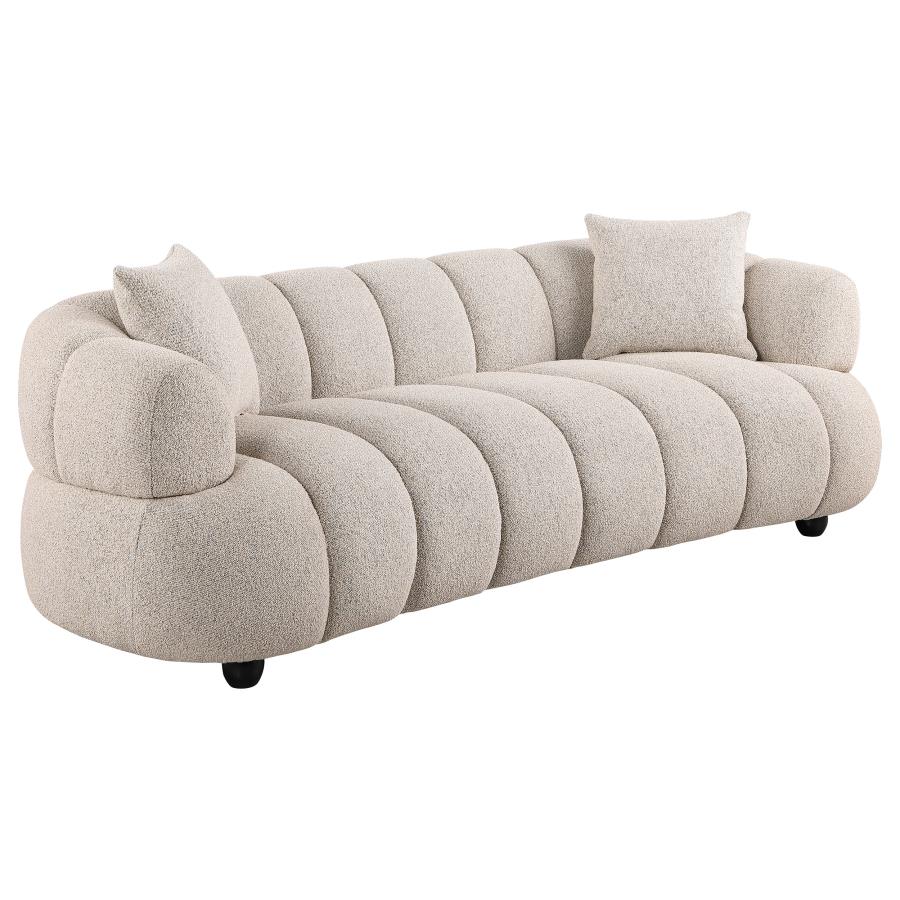 Home & Sleep Outlet - Whitney Contemporary Channel Tufted Boucle Upholstered Sofa