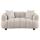 Whitney Contemporary Channel Tufted Woven Fabric Upholstered Loveseat