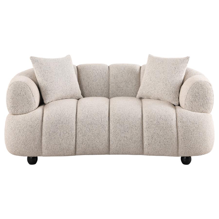 Home & Sleep Outlet - Whitney Contemporary Channel Tufted Boucle Upholstered Loveseat