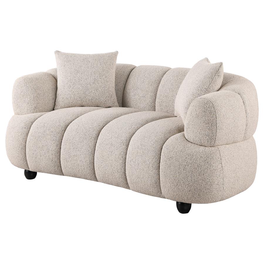 Home & Sleep Outlet - Whitney Contemporary Channel Tufted Boucle Upholstered Loveseat