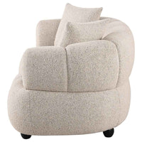 Whitney Contemporary Channel Tufted Woven Fabric Upholstered Loveseat