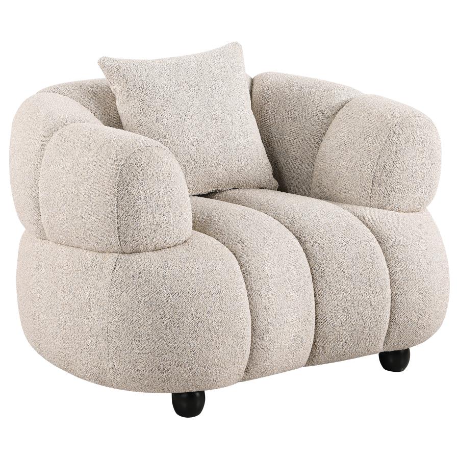 Home & Sleep Outlet - Whitney Contemporary Channel Tufted Boucle Upholstered Accent Chair