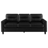 Scotland 2-piece Faux Leather Upholstered Sofa Set Black