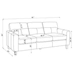 Scotland 2-piece Faux Leather Upholstered Sofa Set Black