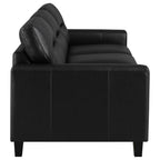 Scotland 3-piece Faux Leather Upholstered Sofa Set Black