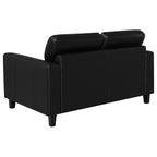 Scotland 3-piece Faux Leather Upholstered Sofa Set Black