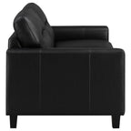 Scotland 3-piece Faux Leather Upholstered Sofa Set Black
