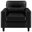 Scotland 3-piece Faux Leather Upholstered Sofa Set Black