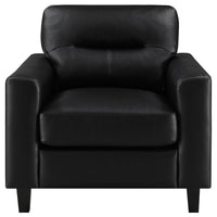 Scotland 3-piece Faux Leather Upholstered Sofa Set Black