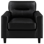 Scotland 3-piece Faux Leather Upholstered Sofa Set Black