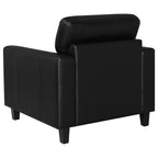 Scotland 3-piece Faux Leather Upholstered Sofa Set Black