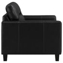 Scotland 3-piece Faux Leather Upholstered Sofa Set Black
