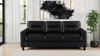 Home & Sleep Outlet - Scotland Faux Leather Upholstered Track Arm Sofa Black