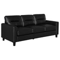 Home & Sleep Outlet - Scotland Faux Leather Upholstered Track Arm Sofa Black