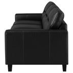Home & Sleep Outlet - Scotland Faux Leather Upholstered Track Arm Sofa Black
