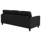 Home & Sleep Outlet - Scotland Faux Leather Upholstered Track Arm Sofa Black