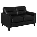 Home & Sleep Outlet - Scotland Faux Leather Upholstered Track Arm Loveseat Black