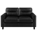 Scotland Faux Leather Upholstered Track Arm Loveseat Black